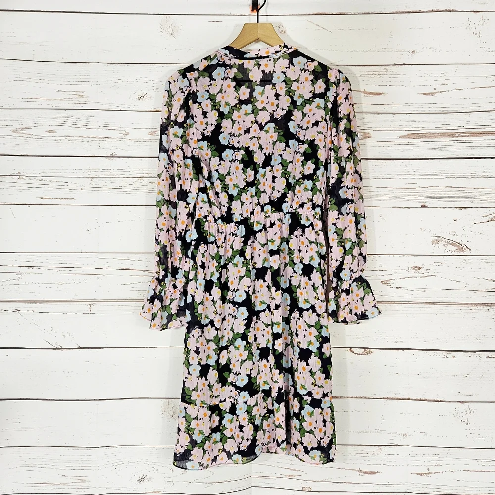 J. Crew | Drapey Floral Tie Front Dress - Picture 6 of 7